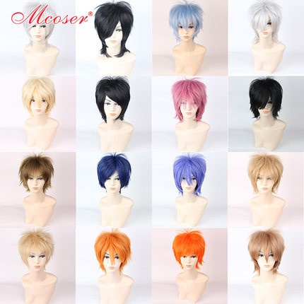 Jual WIG COSPLAY MCOSER BASE PENDEK COWOK 01 02 BANYAK WARNA PINK BROWN ...