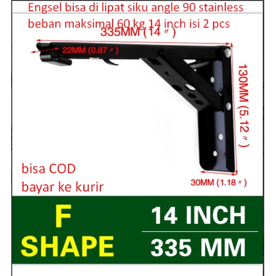 Jual Engsel bisa di lipat siku angle 90 stainless beban maksimal 60 kg ...