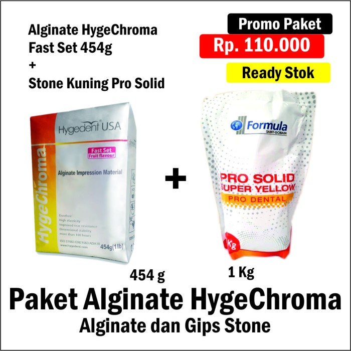 Jual Dental Alginate Hygedent HygeChroma Fast Set dan Gips Stone Kuning Shopee Indonesia