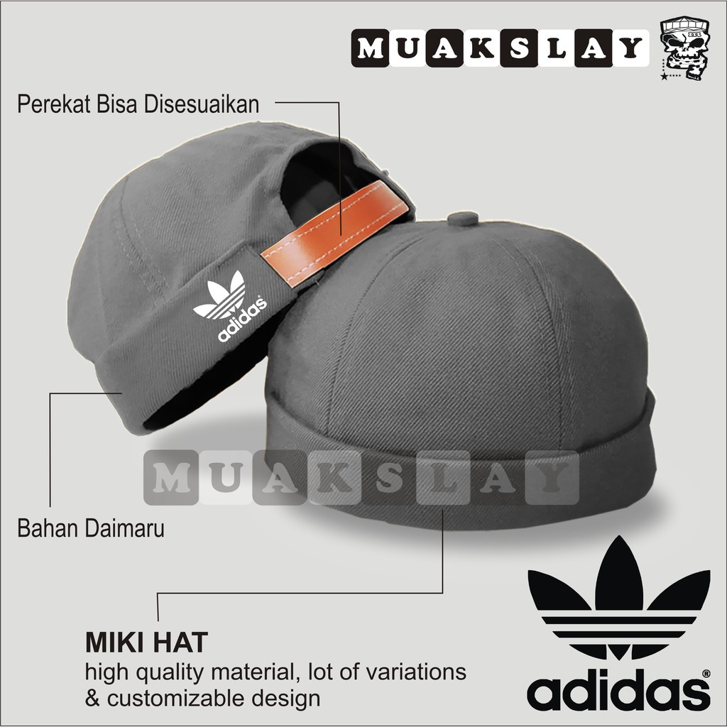Peci Miki Hat DEWASA Topi Peci Miki Hat LOGO ADIDAS OR GAMBAR CUSTOM Kopiah Peci UAS GROSIR DAN ECER