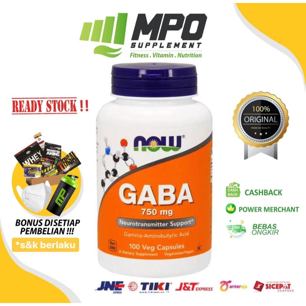 Jual NOW Foods GABA 750 mg (100 vegcaps) NOW GABA 750mg ORIGINAL SEGEL ...