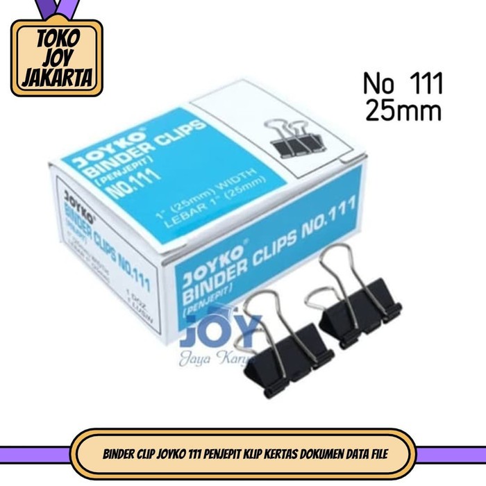Jual Binder Clip 12pcs Joyko 111 Penjepit Klip Kertas Dokumen Data File ...