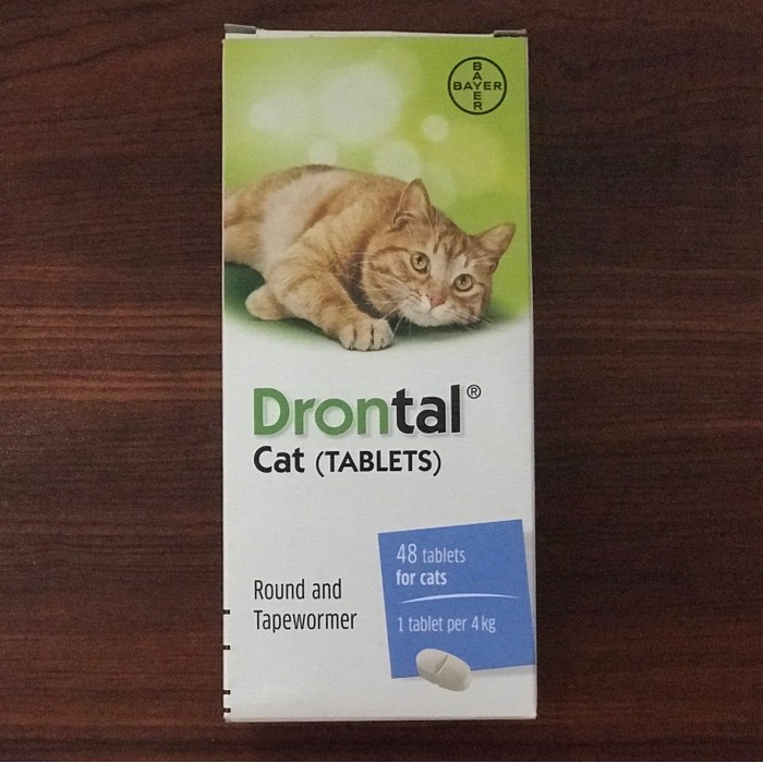 Jual DRONTAL CAT 1 BOX ISI 96 TABLET / OBAT CACING KUCING 1 BOX ISI 96 ...