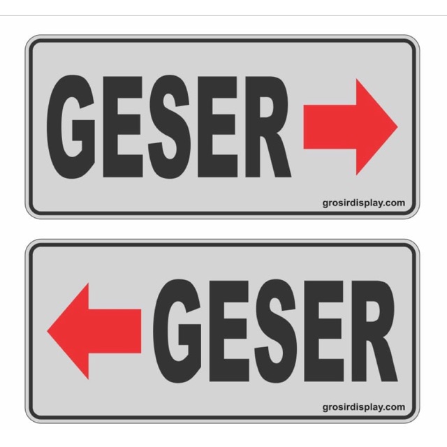 Jual Sign papan tempel tulisan pintu geser bahan akrilik ke kiri ke