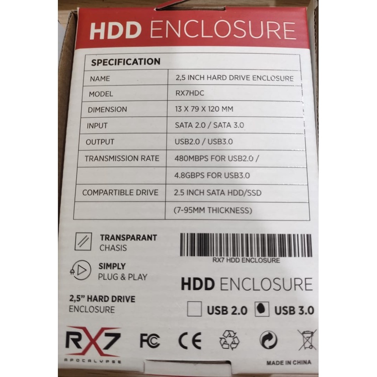 Jual RX7 HDD SSD Enclosure 2.5