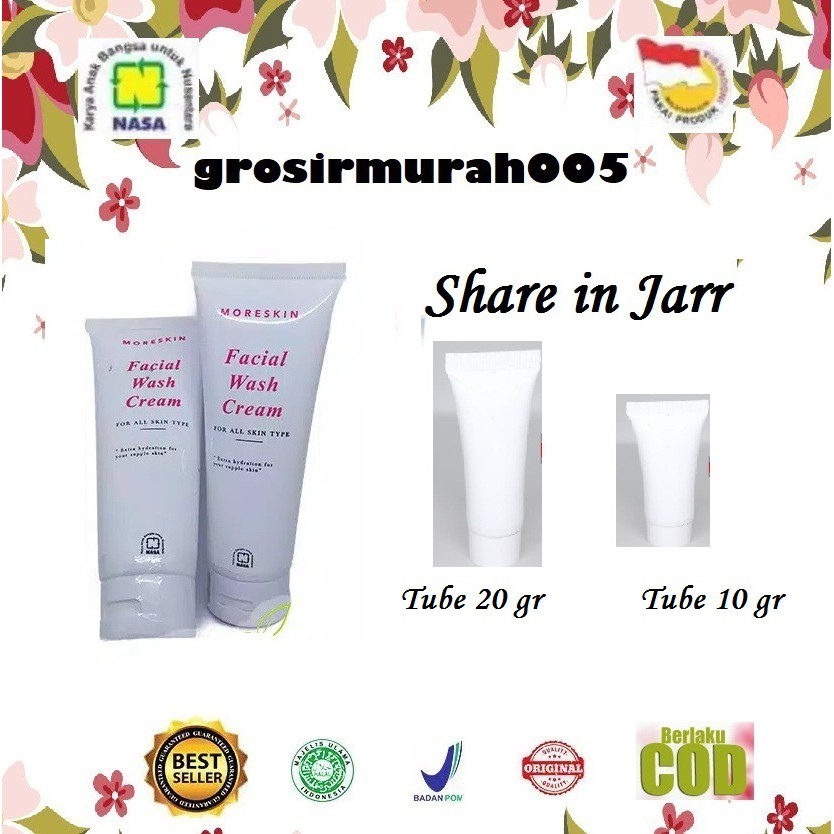 Jual ECER !!! Moreskin Facial Wash Cream Nasa 30 gr Shopee Indonesia