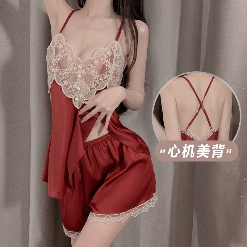 Jual Baju Tidur Sexy Lingerie Wanita Silky Satin T01 Shopee Indonesia