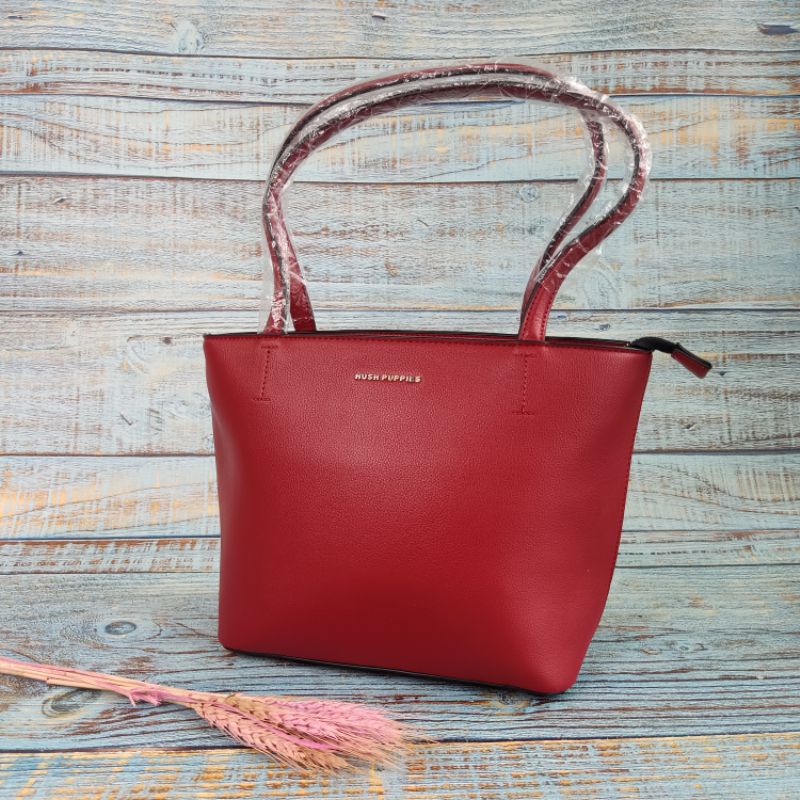 Jual Tote Bag Hush Puppies Original Tas Tote Wanita warna Merah Red Leather Bag Preloved Hobo Bag Cantik Shopee Indonesia