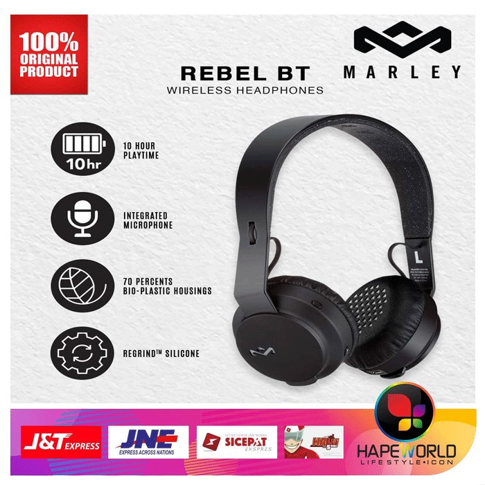 Jual HEADSET WIRELESS BLUETOOTH MARLEY MARLEY REBEL BT 100 ORIGINAL Shopee Indonesia