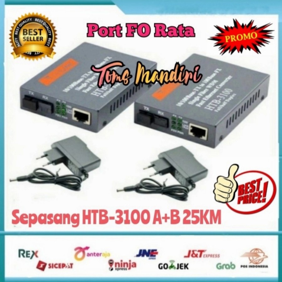 Jual Media Converter FO 10-100 Mbps 1 Pair A Dan B Single Core Fiber ...