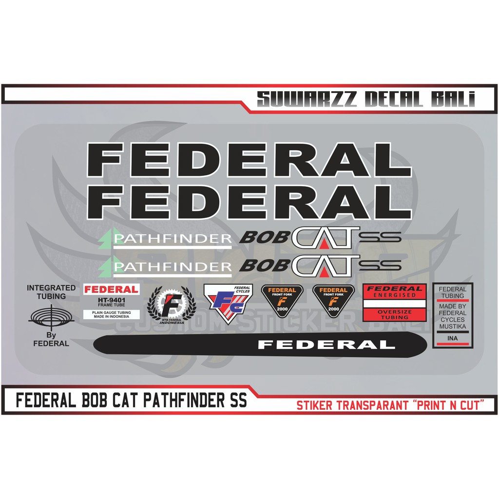 Jual DECAL STICKER STIKER FEDERAL BOB CAT PATHFINDER SS | Shopee Indonesia