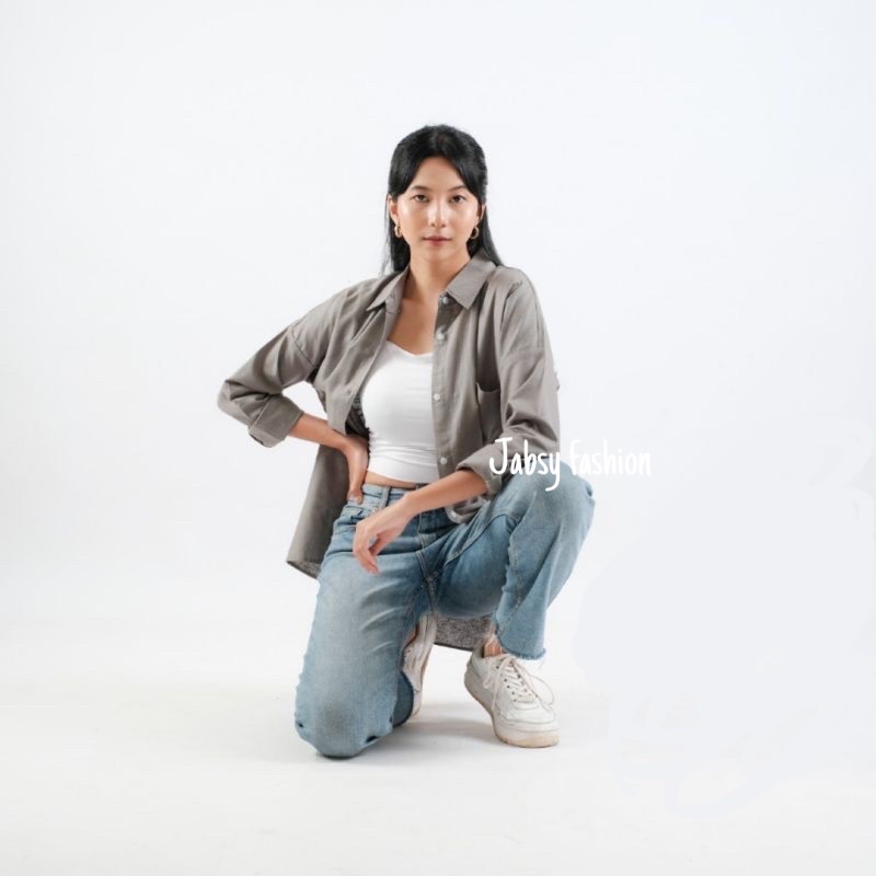 Jual Kemeja Oversize Linen Wanita - Alea Shirt | Shopee
