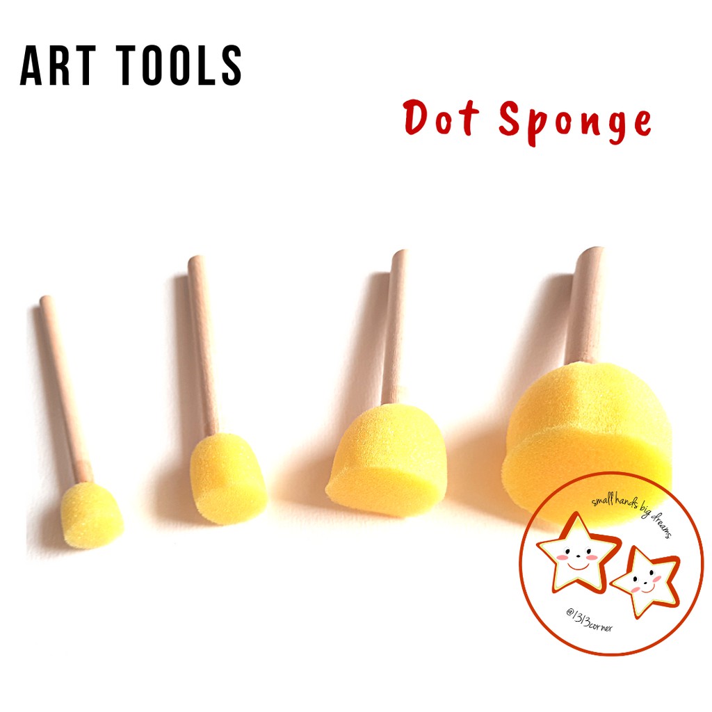 Jual Dot Sponge 4 size (Perlengkapan Melukis Anak) | Shopee Indonesia