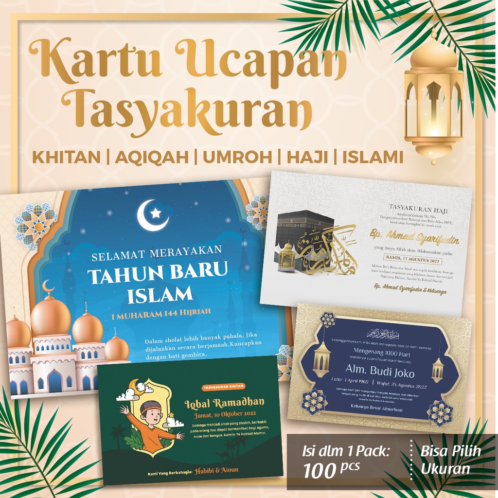 Jual [Isi 100] Kartu Tasyakuran/ Kartu Ucapan Aqiqah/ Khitanan/ Kartu