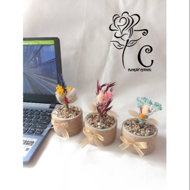 Jual DIY / Hiasan Meja Vas Bunga kering / Dried flowers decoration