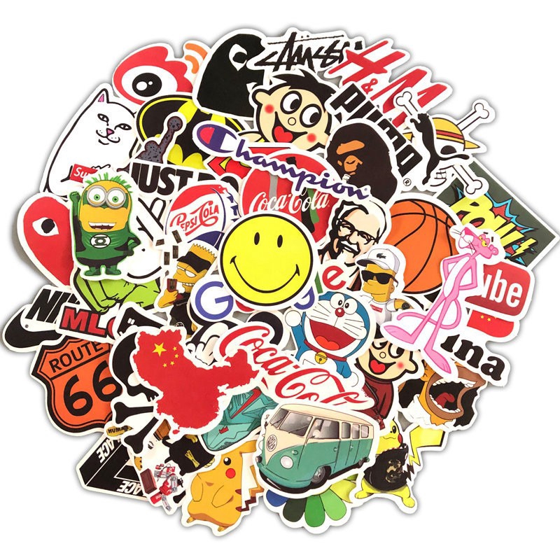 Jual Cool Brand Stickers 100 Pack Decals For Laptop Computer Skateboard