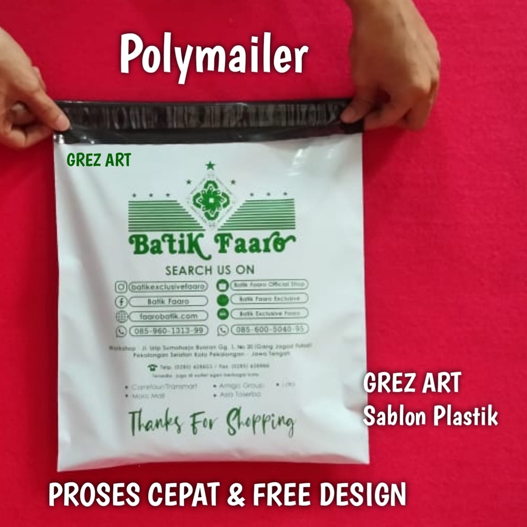 Jual Plastik Sablon Polymailer 30x40 Free Design Shopee Indonesia 9505