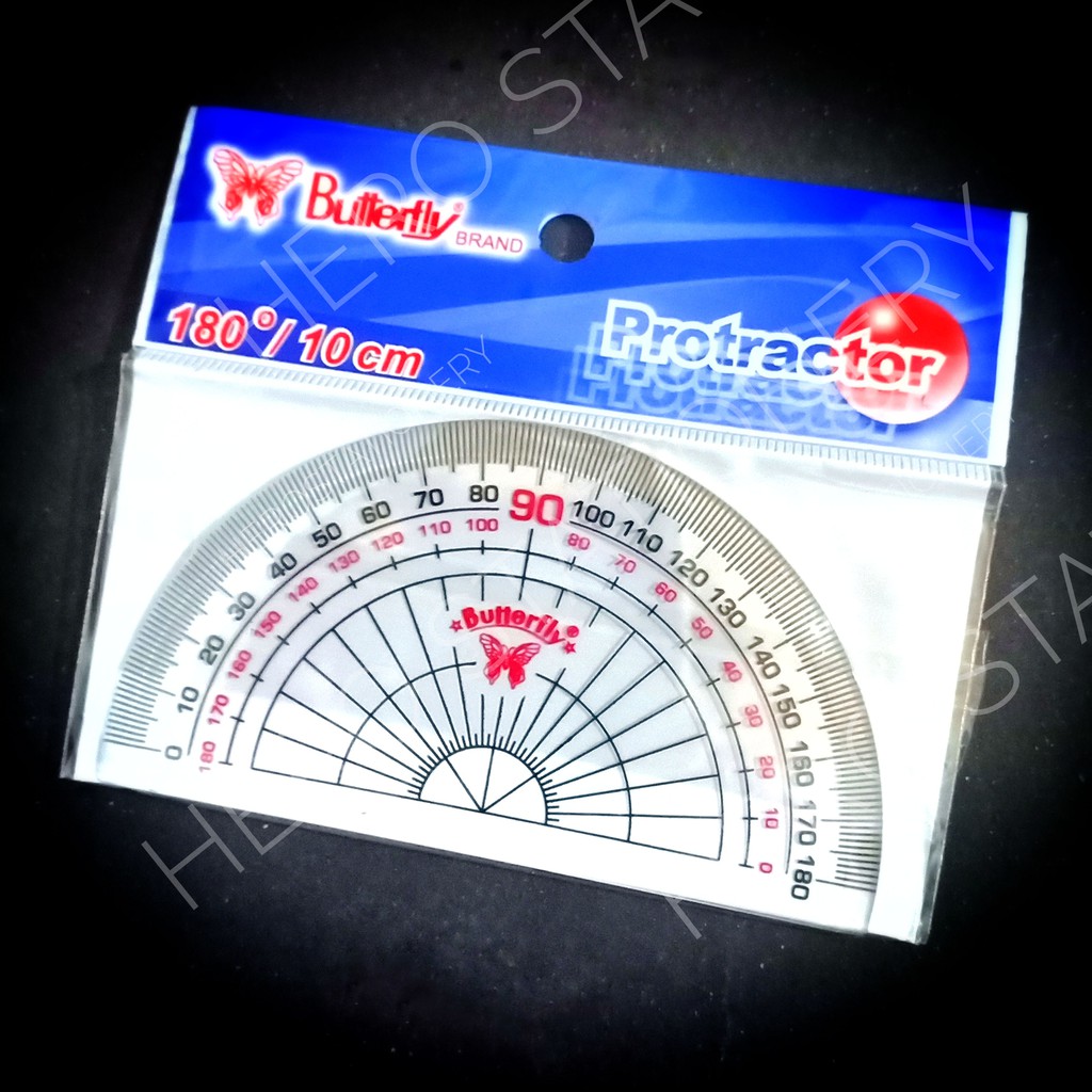 Jual Penggaris busur derajat protractor butterfly 180 derajat | Shopee ...