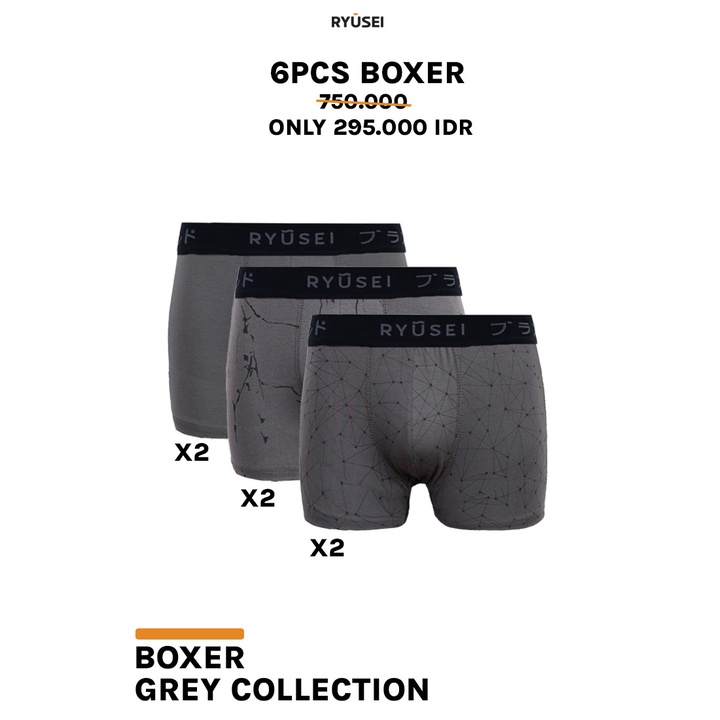 Jual [PAKET] Boxer Grey Collection (6pcs) | Shopee Indonesia