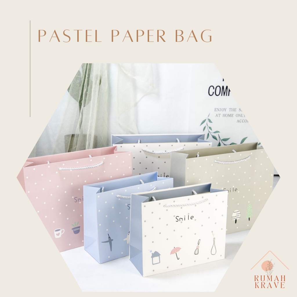 Jual RUMAH KRAVE Pastel Paper Bag Paperbag Goodie Bag Horizontal