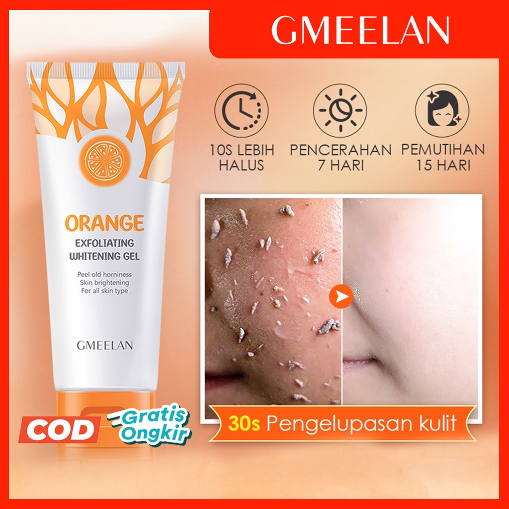 Jual Gmeelan Orange Exfoliating Whitening Gel 30g Eksfoliasi Peeling Gel Wajah Glowing Dan