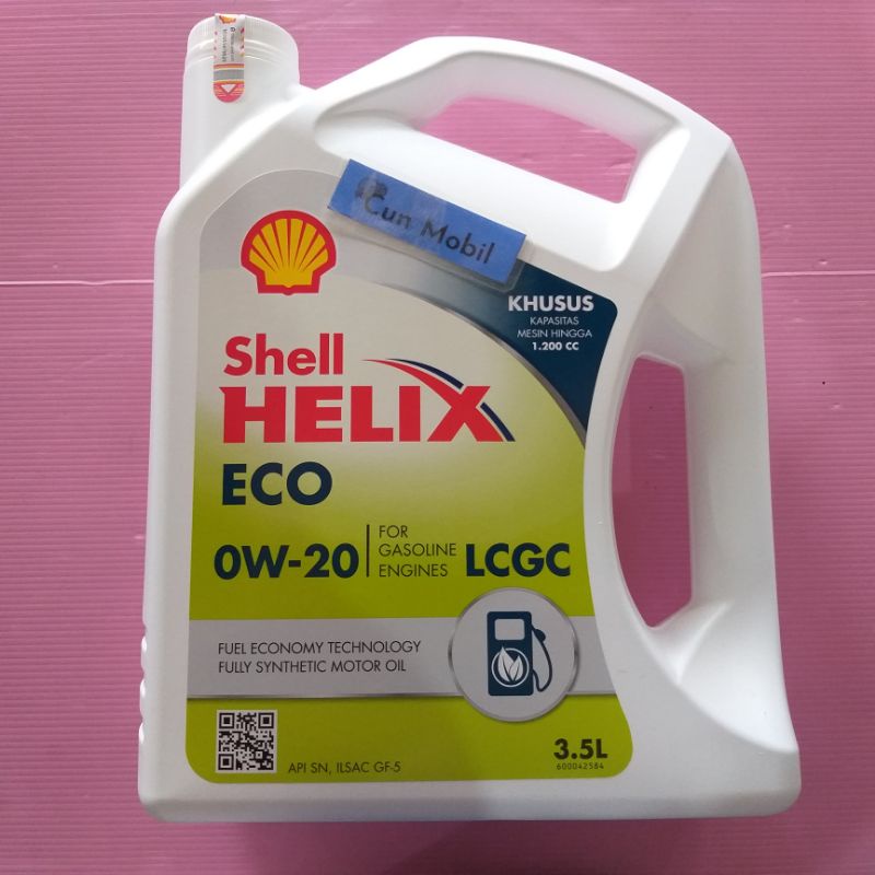 Jual Oli Mesin Shell Helix ECO 0W-20 API SN ILSAC GF-5 3.5 Liter ...