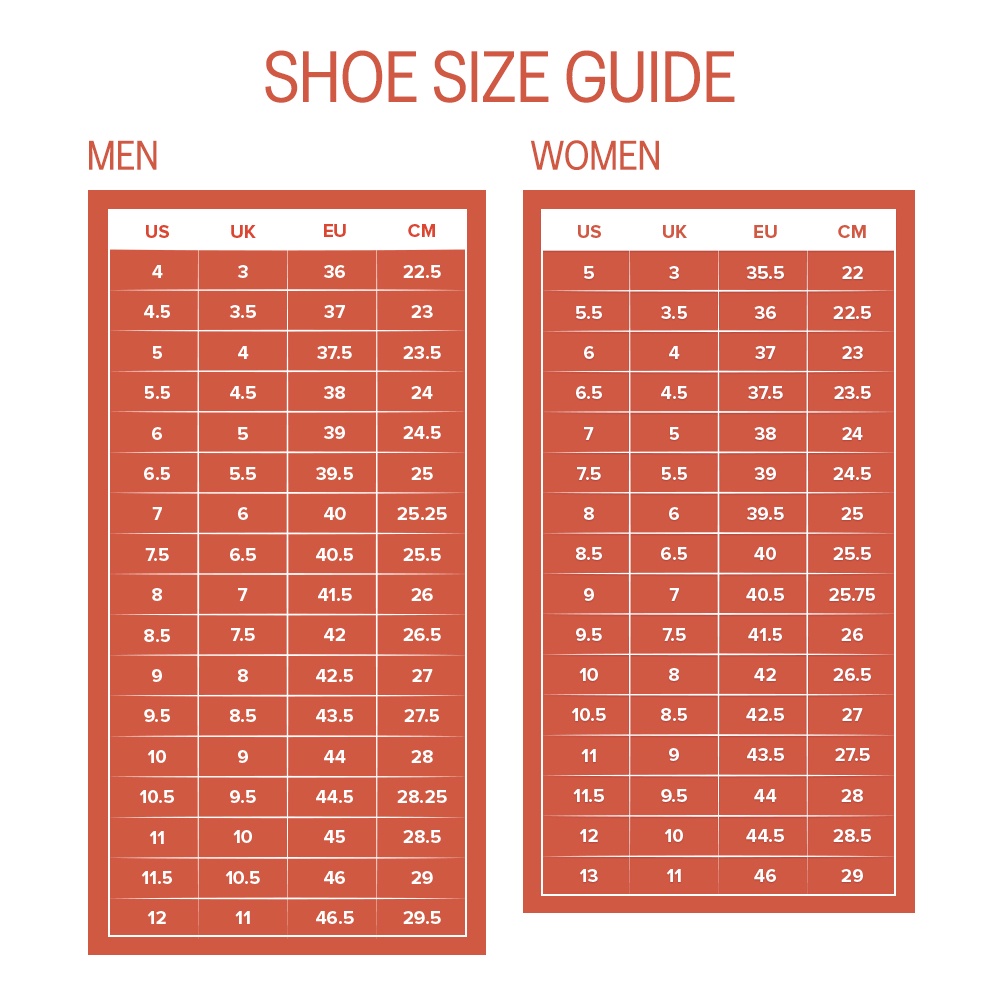 Size chart asics gel lyte hot sale