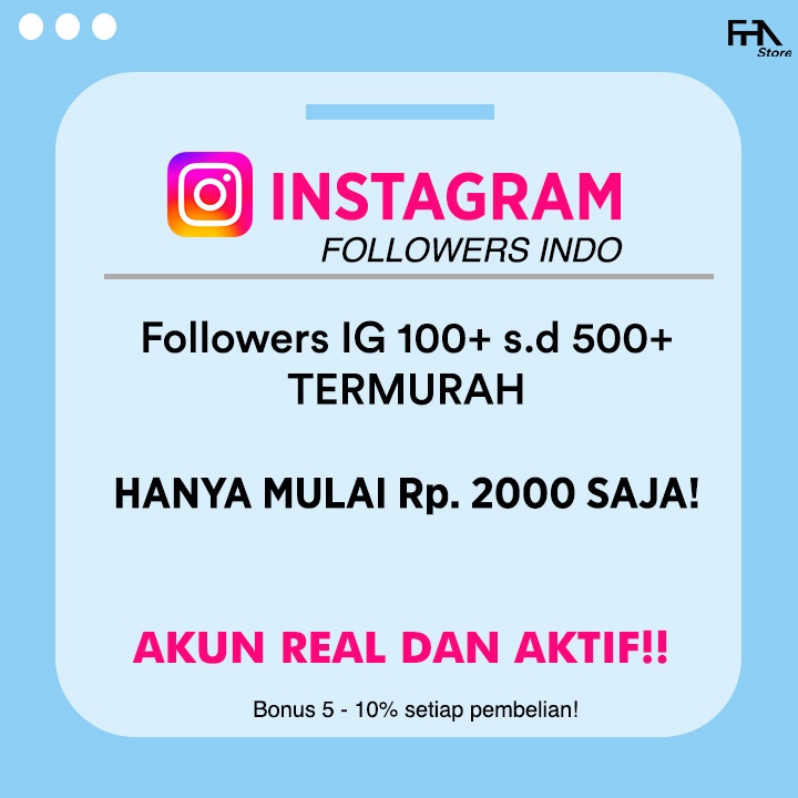 Jual FHA - FOLLOWERS IG 100+ AKTIF INDONESIA | Shopee Indonesia