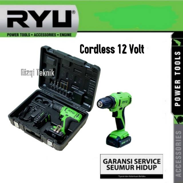 Jual TEKIRO RYU Mesin Bor Baterai Cordless Drill 10mm RCD12V | Shopee ...