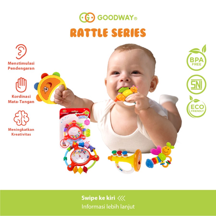 Jual Goodway Rattle Baby teether Gigitan Bayi bentuk Alat Musik Mainan ...