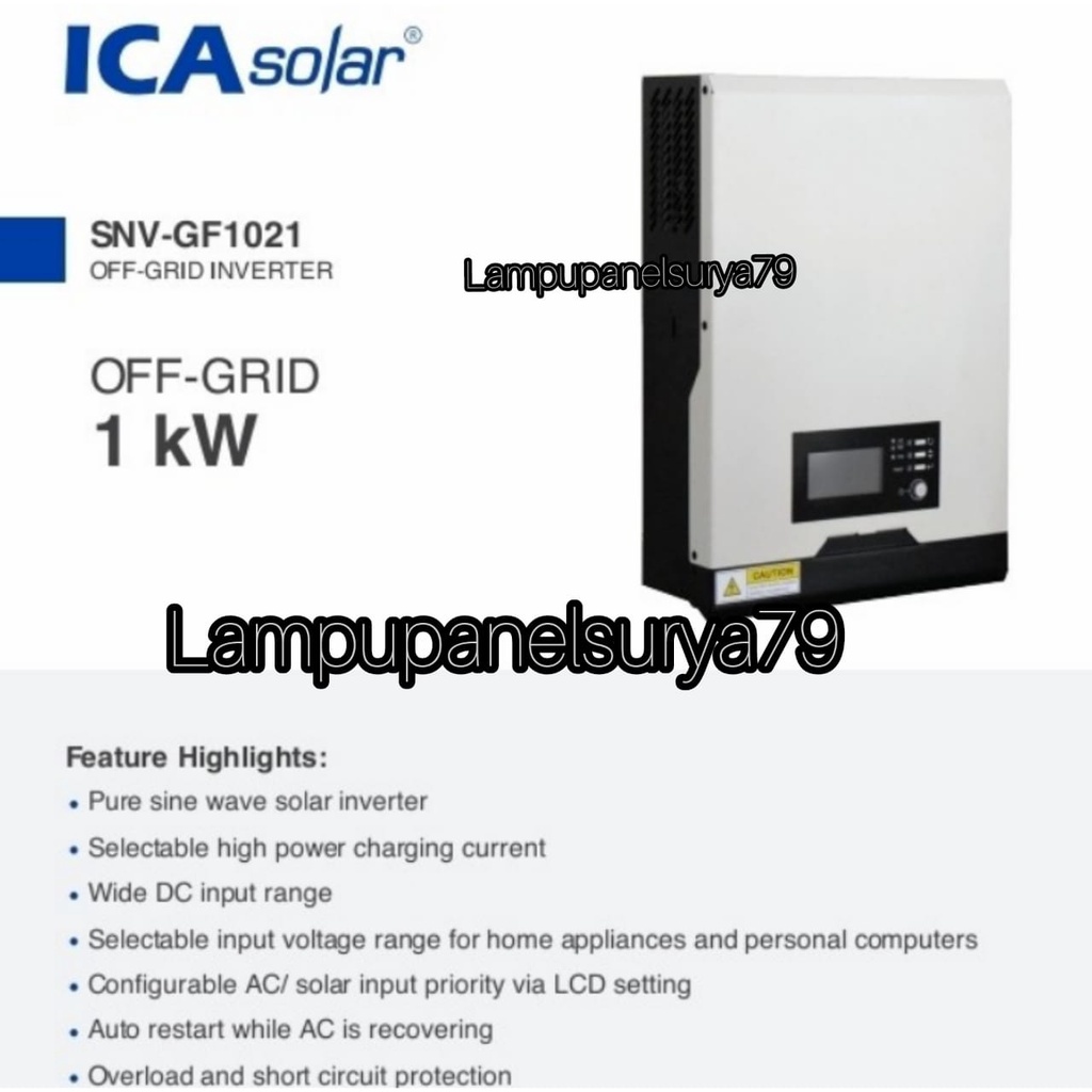 Jual Hybrid Inverter ICA Solar 1KW Hybrid Ongrid Offgrid 1000W SNV ...