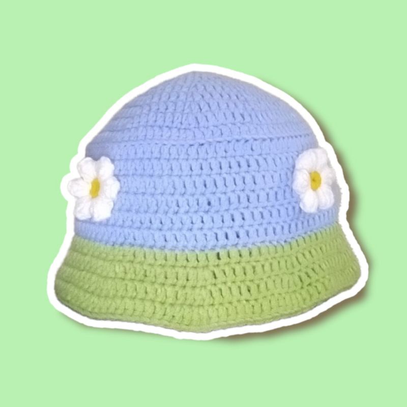 Jual BUCKET HAT RAJUT/CROCHET BUCKET HAT | Shopee Indonesia