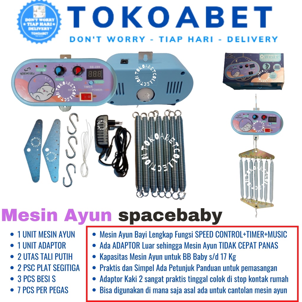 Jual Mesin Ayunan Bayi Otomatis Elektrik SPACEBABY Lengkap Dengan ...