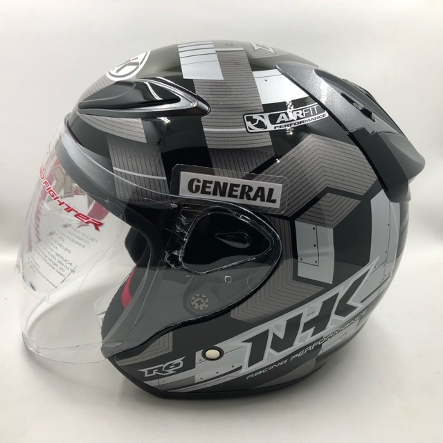 Jual Helm NHK R6 Motif Cube Black Silver Glossy Hitam Abu Half Face ...