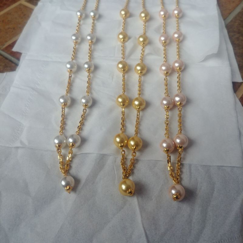 Jual Kalung Rantai Mutiara Shell 10mili Lapis Emas Kuning Gold Plated ...
