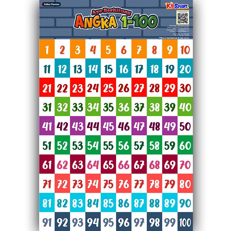 Jual Poster Angka 1 - 100 Edukasi Anak | Shopee Indonesia