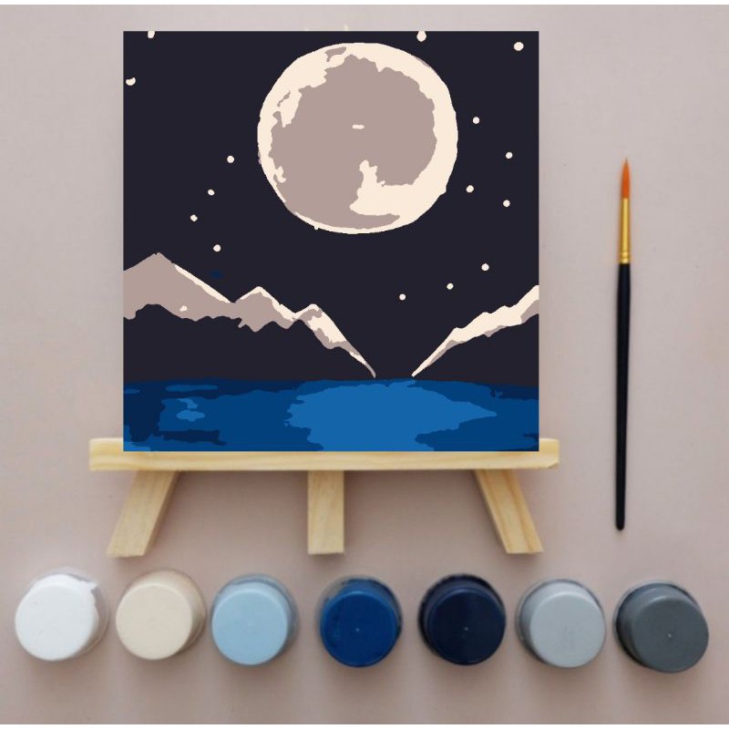 Jual Paint By Number 20x20 cm Kit Night View Scenery DIY Canvas