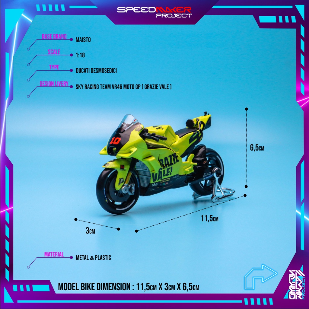 Jual Maisto Custom Ducati Desmosedici SKY Racing VR46 Luca Marini ...