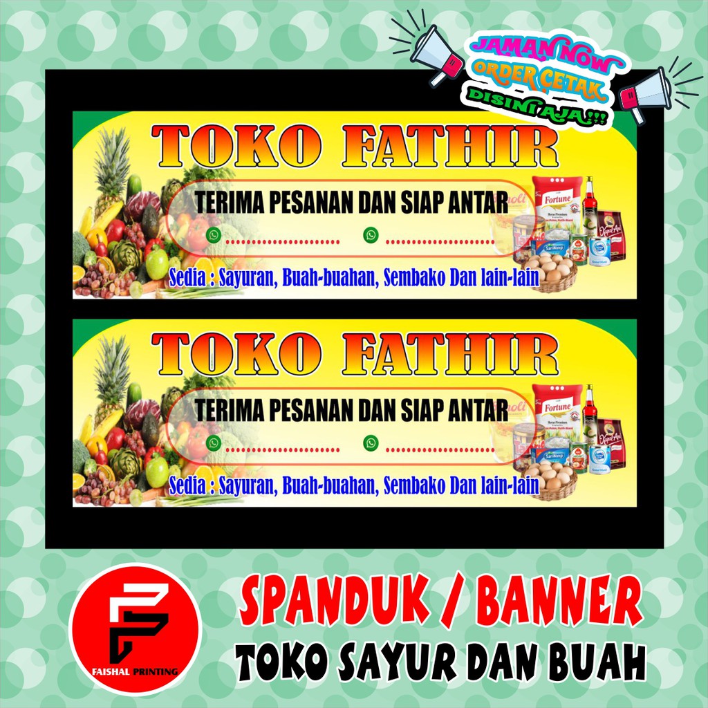 Jual Spanduk Banner Backdrop Warung Sayur Dan Buah Ukuran 3 X 1