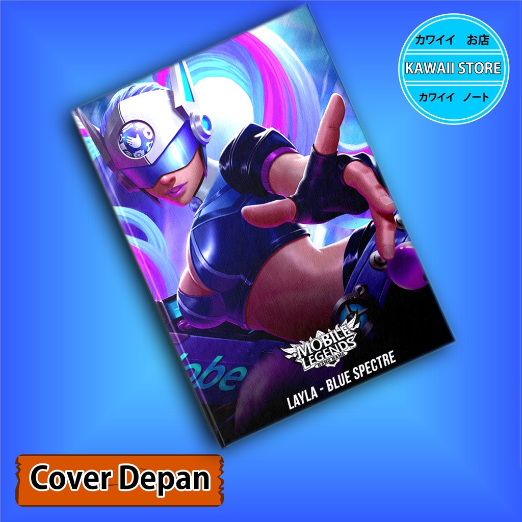 Jual Notebook / Pocket book Hard Cover Game MLBB LAYLA-BLUE SPECTRE uk ...