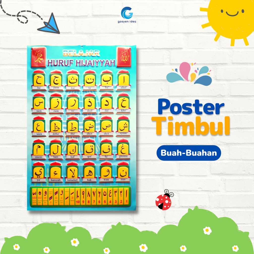 Jual Poster Timbul Anak Muslim Belajar Huruf Huruf Hijaiyah | Shopee ...