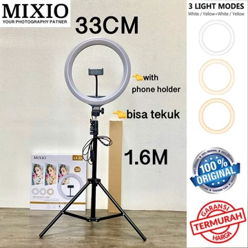 MIXIO RING LIGHT LED 33CM Lampu 33 Cm Make Up Lampu Ringlight Tripod 55cm 1.1m 1.6m 2.1m Live