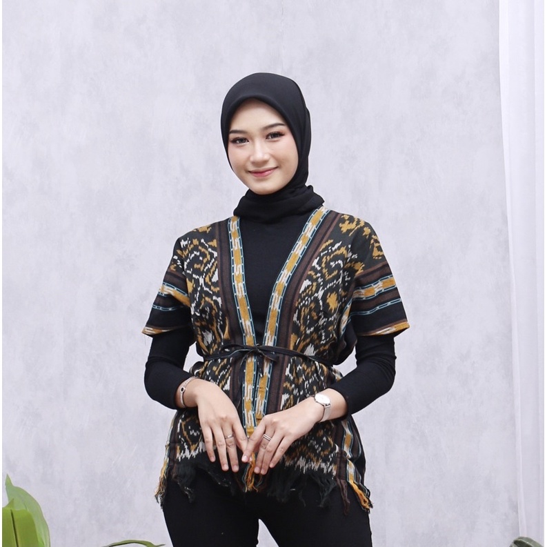 Jual Keishan Id Amanda Vest Outer Tenun Ikat Tali Unisex Songket Jepara Toraja Pria Wanita