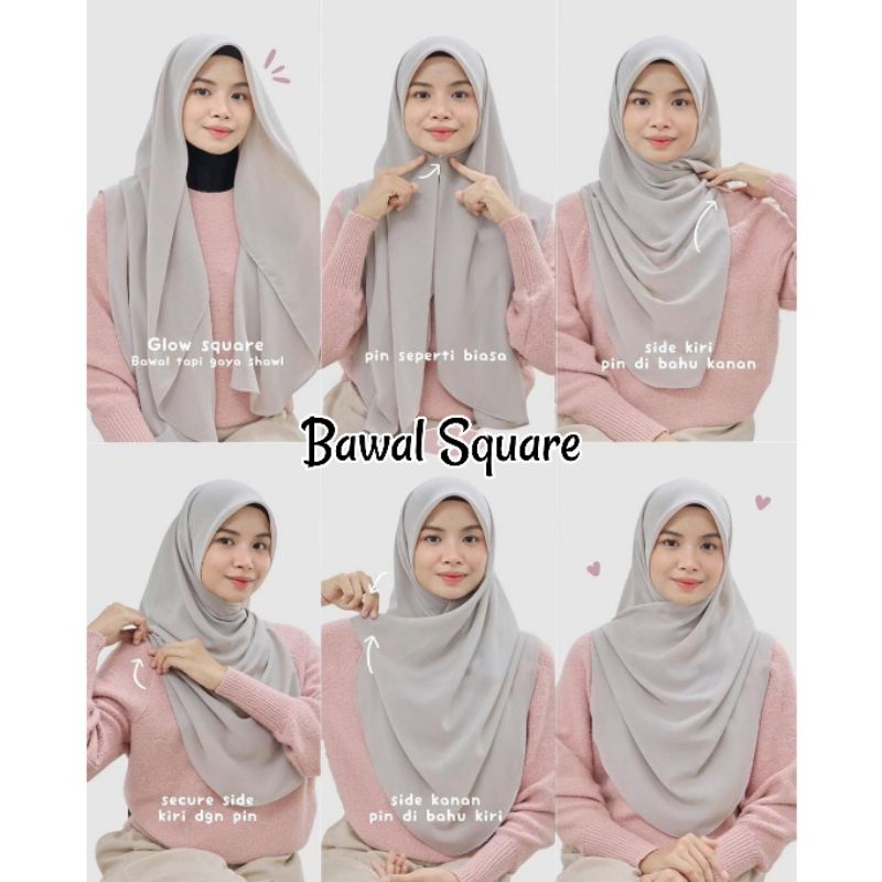 Jual Bawal Square Bawal Shawl Jilbab Segi Empat Jilbab Malaysia Hijab Malaysia Jilbab 3343