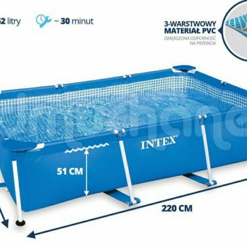 Jual INTEX 28271 Kolam Renang Keluarga Rectangular Frame Pool 2.6m ...