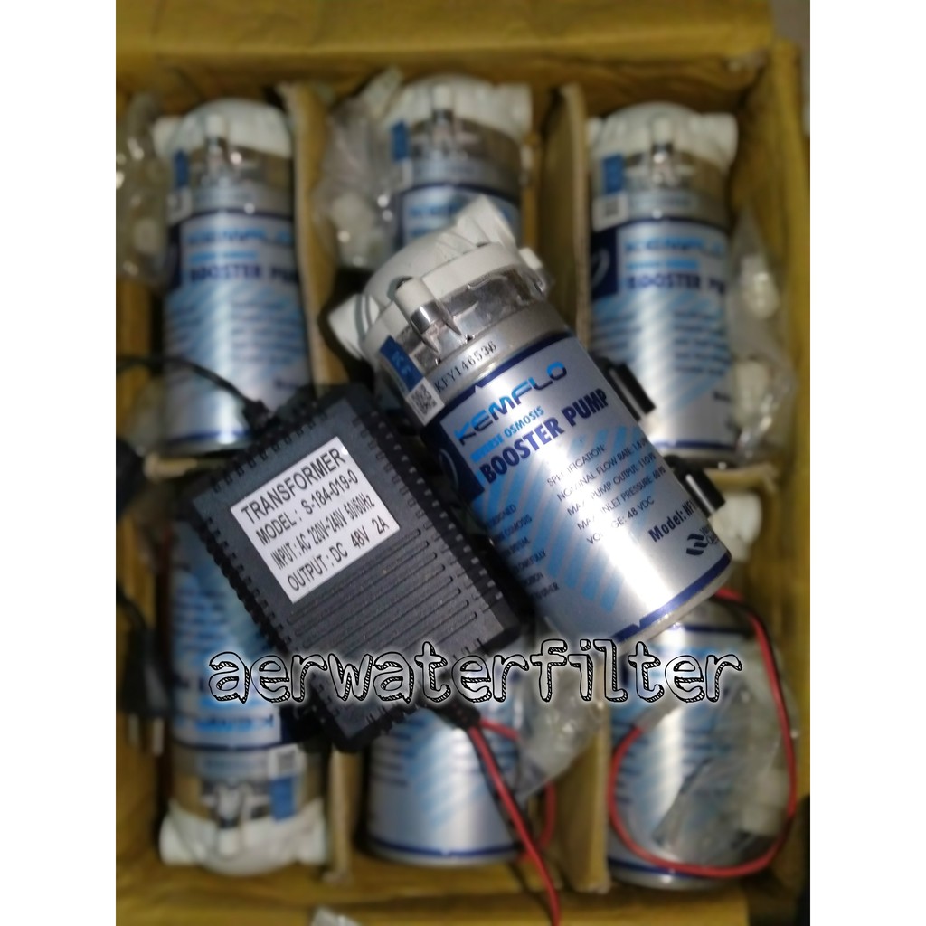 Jual Pompa RO Kemflo 48v + Adaptor 2A Booster Pump Reserve Osmosis