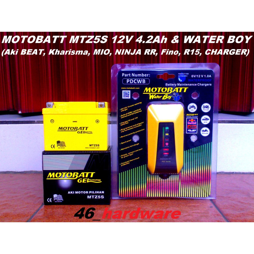 Jual AKI MOTOBATT MTZ5S GEL 12V 4.2Ah BEAT NINJA RR GENIO VIXION WATER