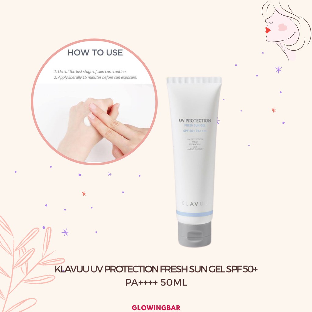 Jual KLAVUU UV PROTECTION FRESH SUN GEL SPF 50+ PA++++ 50ML | Shopee ...