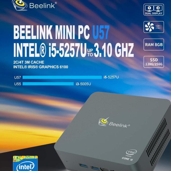 Jual Mini PC Beelink U57 Intel Core i5 5257u 8GB RAM Windows 10 WIFI