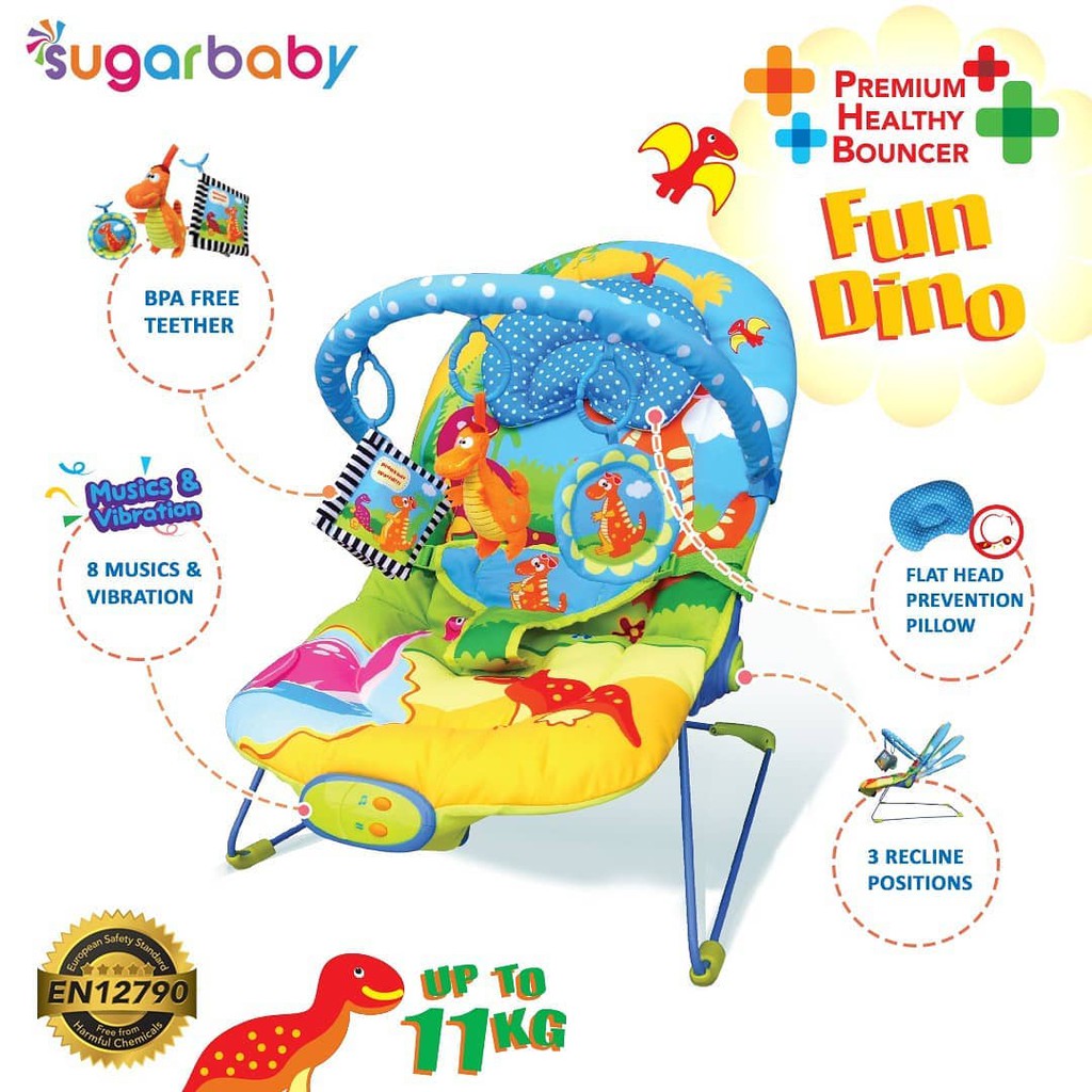 Jual Sugar Baby Premium Healthy Bouncer Bayi 3 Recline Fun Dino Shopee Indonesia